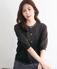 FKSGD53140 MK MICHEL KLEIN(MK ミッシェルクラン) [UVカット/接触冷感/洗える]コンパクトニットカーディガン ブラウン