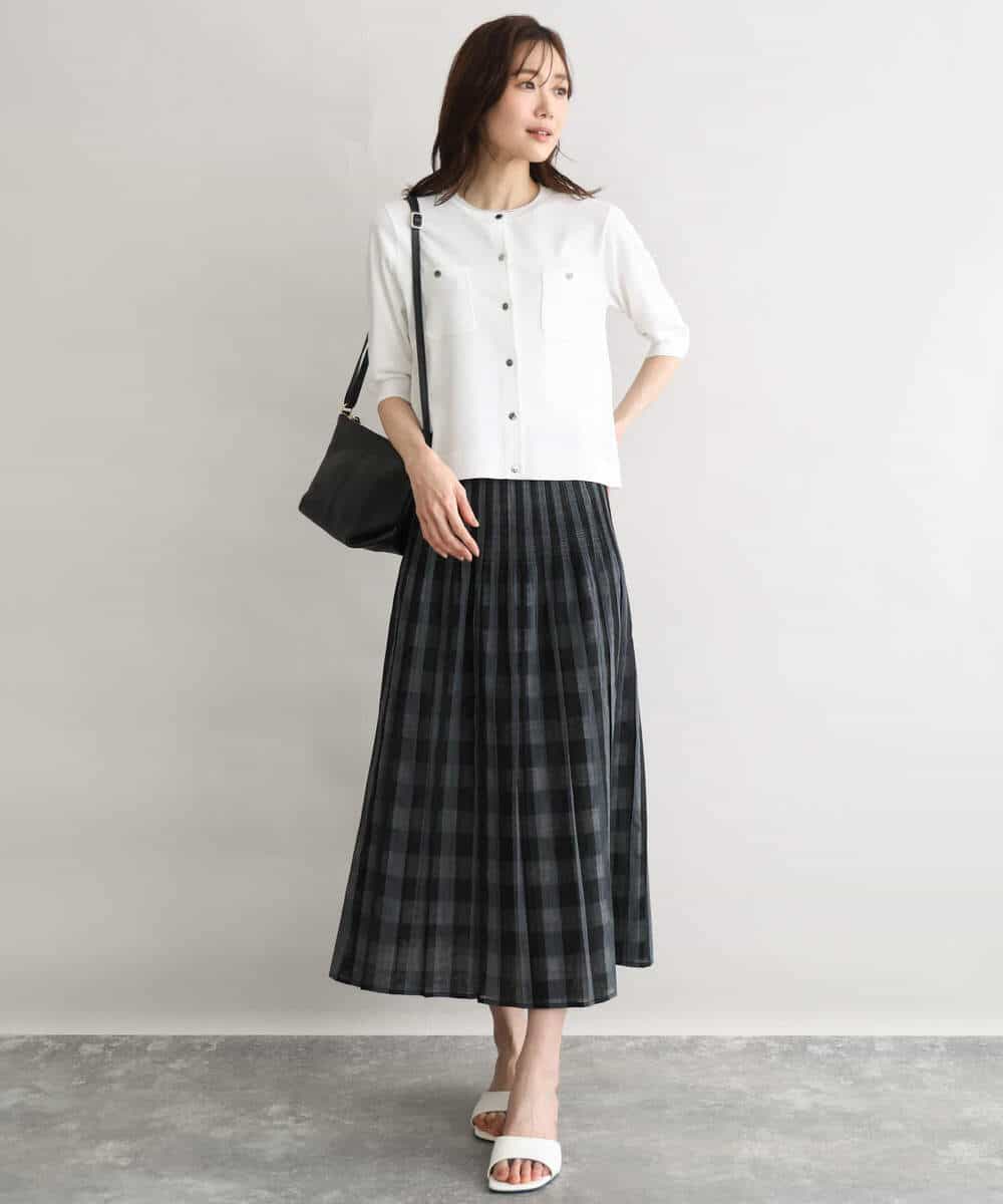 FKSGD53140 MK MICHEL KLEIN(MK ミッシェルクラン) [UVカット/接触冷感/洗える]コンパクトニットカーディガン ブラウン