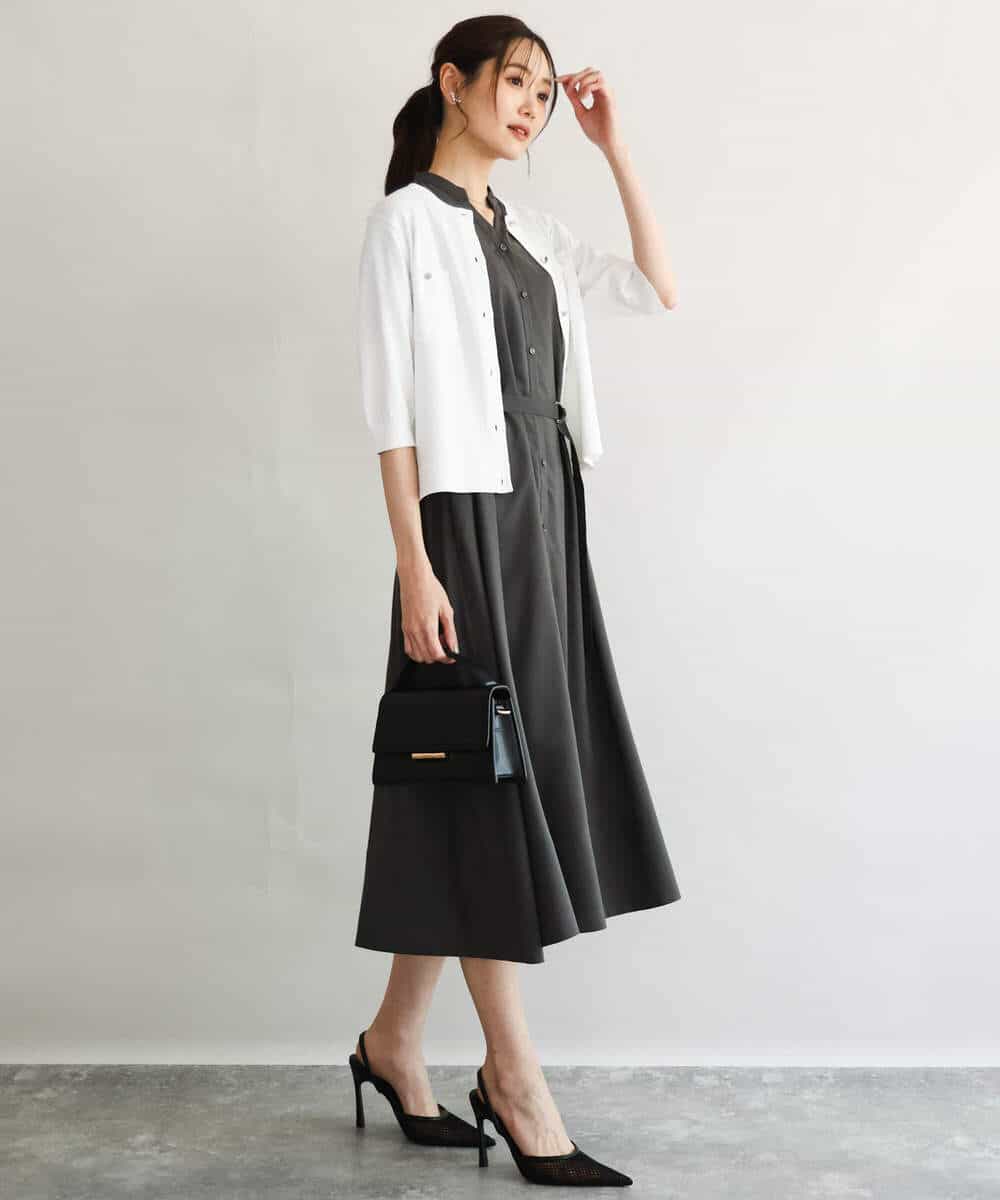 FKSGD53140 MK MICHEL KLEIN(MK ミッシェルクラン) [UVカット/接触冷感/洗える]コンパクトニットカーディガン ブラウン