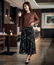 FKSJD33150 MK MICHEL KLEIN(MK ミッシェルクラン) [洗える]ドット釦コンパクトニットカーディガン ブラック