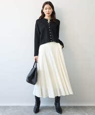 FKSJD33150 MK MICHEL KLEIN(MK ミッシェルクラン) [洗える]ドット釦コンパクトニットカーディガン ブラック