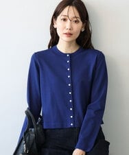 FKSJD33150 MK MICHEL KLEIN(MK ミッシェルクラン) [洗える]ドット釦コンパクトニットカーディガン ブラック