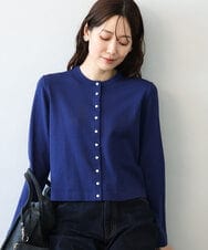 FKSJD33150 MK MICHEL KLEIN(MK ミッシェルクラン) [洗える]ドット釦コンパクトニットカーディガン ブラック