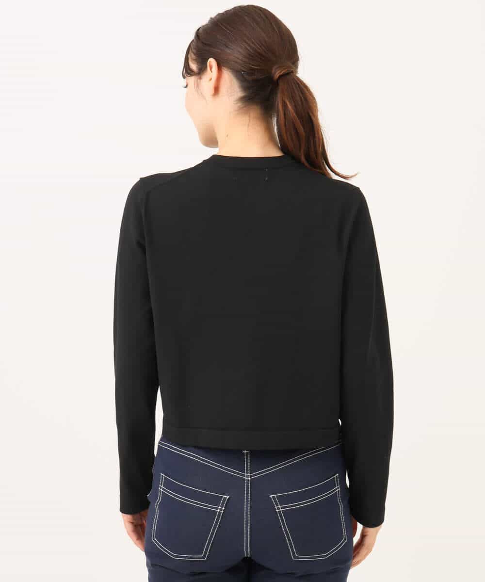 FKSJD33150 MK MICHEL KLEIN(MK ミッシェルクラン) [洗える]ドット釦コンパクトニットカーディガン ブラック