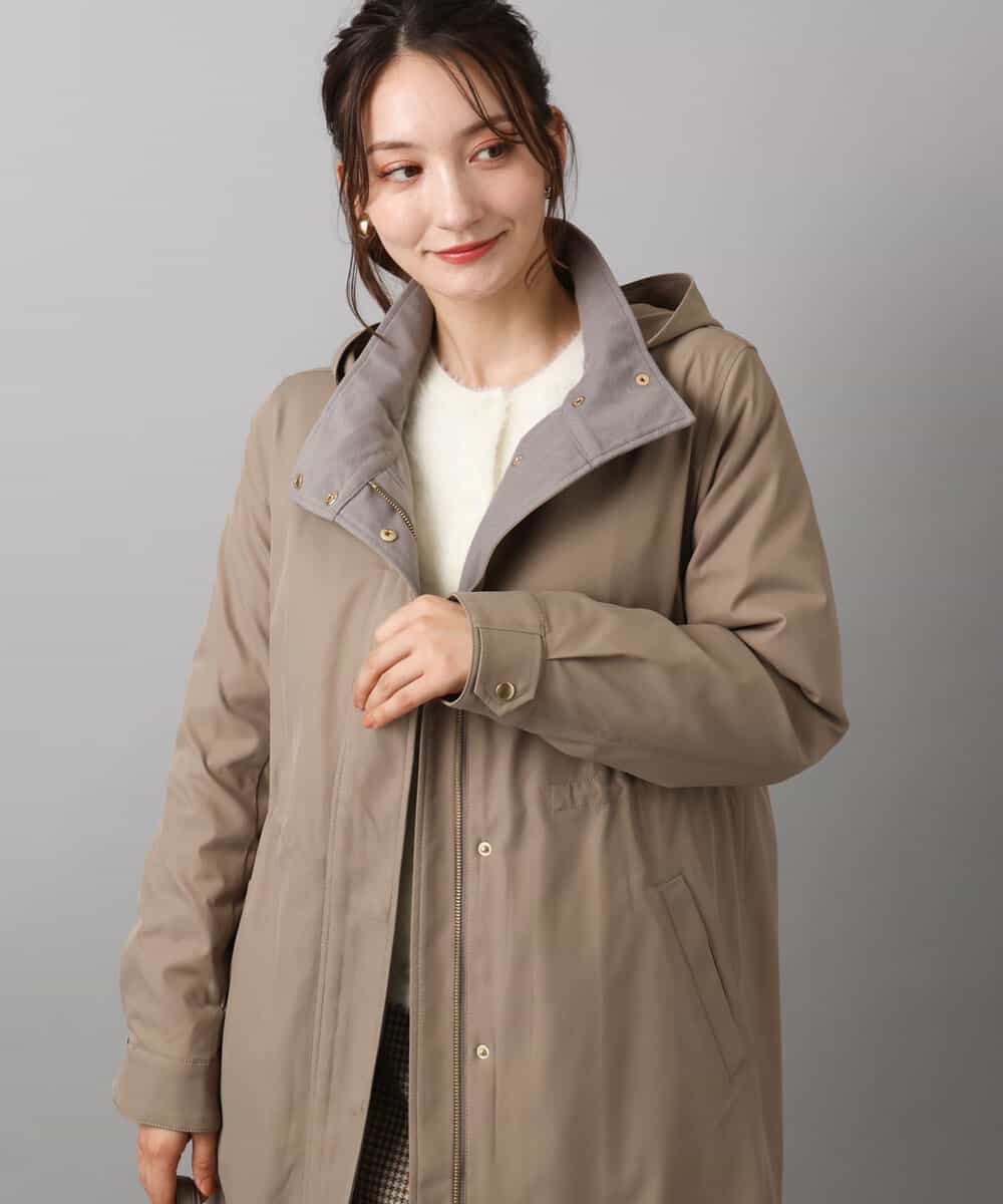 FKVAD42380 MK MICHEL KLEIN(MK ミッシェルクラン) ダウンライナー付きマルチwayモッズコート/撥水加工 モカ