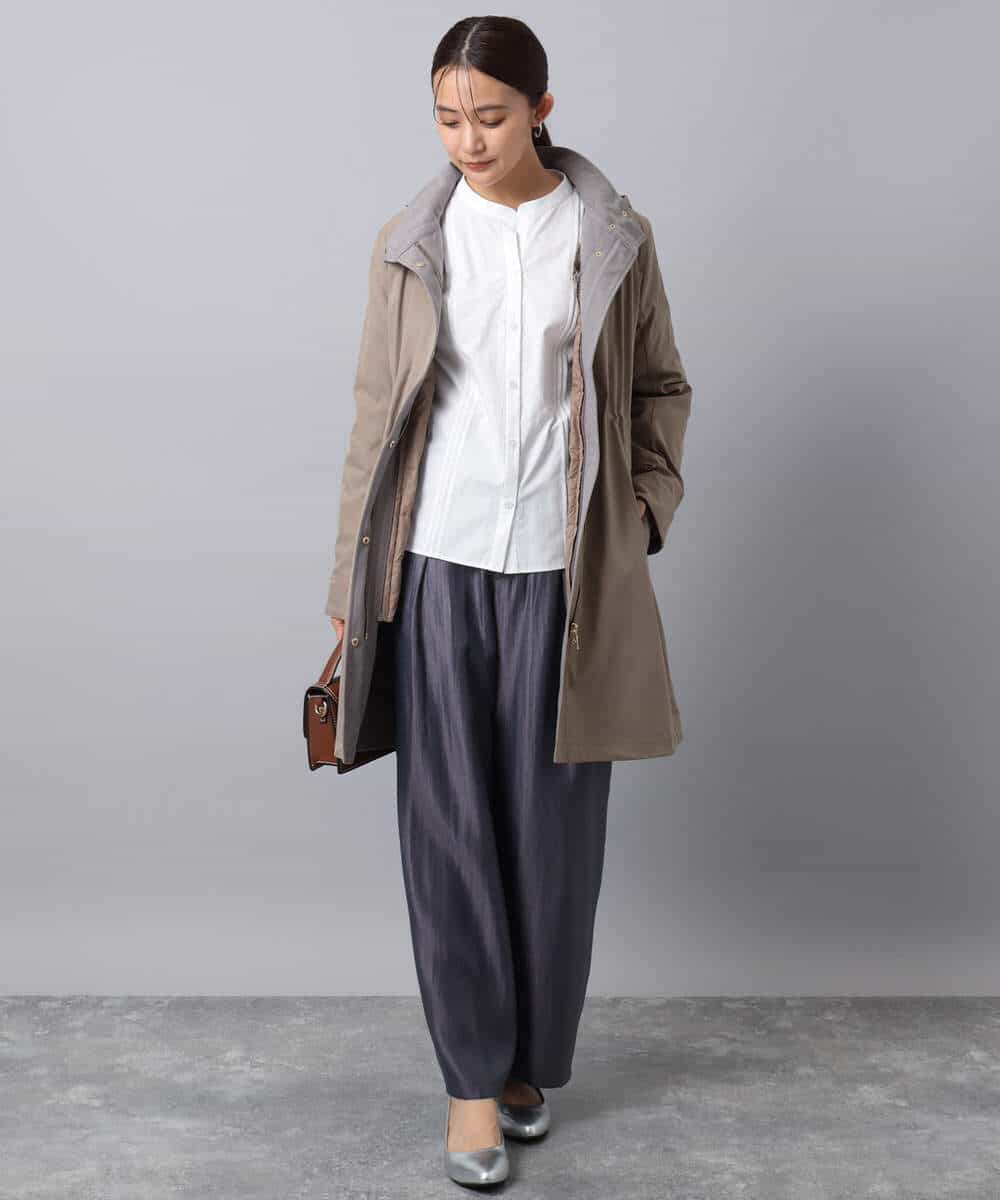 FKVAD42380 MK MICHEL KLEIN(MK ミッシェルクラン) ダウンライナー付きマルチwayモッズコート/撥水加工 ライトグレー