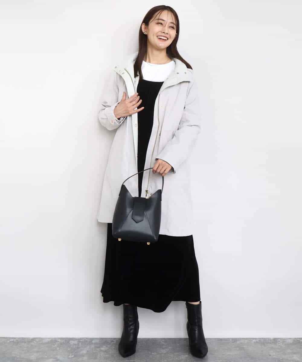 FKVAD42380 MK MICHEL KLEIN(MK ミッシェルクラン) ダウンライナー付きマルチwayモッズコート/撥水加工 ライトグレー