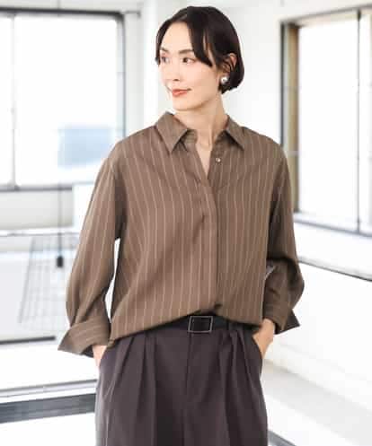 FMBAG01250 MICHEL KLEIN ヴィンテージライクストライプシャツ