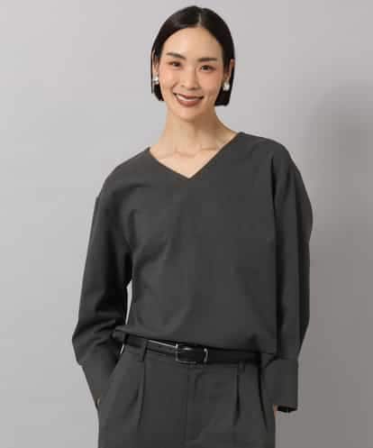 FMBAG21230 MICHEL KLEIN [セットアップ対応]ラメストライプブラウス