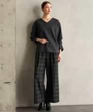 FMBAG21230 MICHEL KLEIN(ミッシェルクラン) [セットアップ対応]ラメストライプブラウス ダークグレー