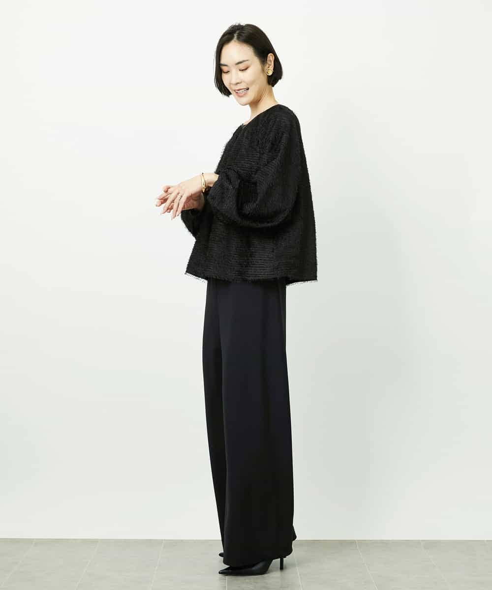 FMBDD03220 MICHEL KLEIN(ミッシェルクラン) [セットアップ対応]袖ボリュームブラウス ブラック