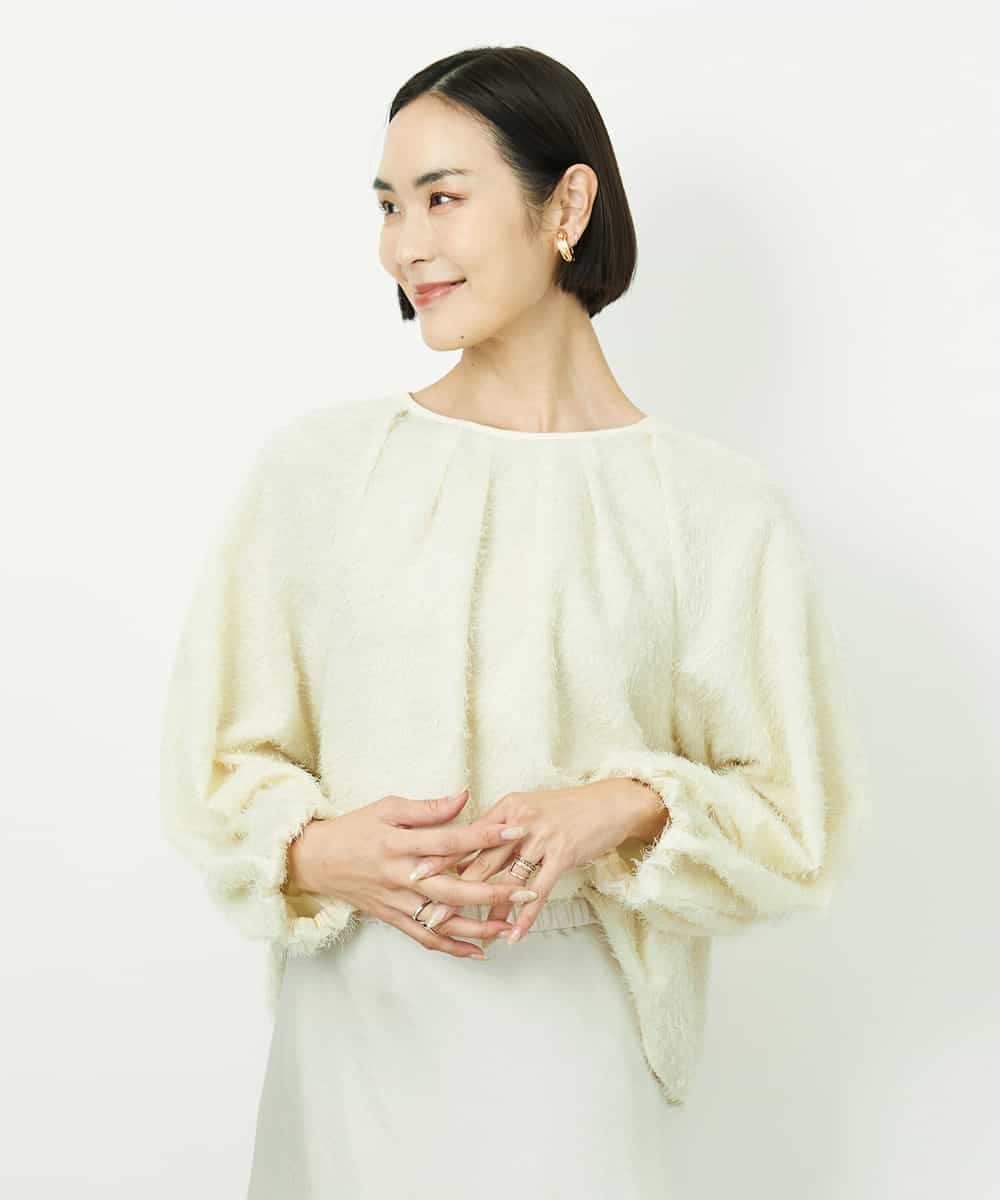 FMBDD03220 MICHEL KLEIN(ミッシェルクラン) [セットアップ対応]袖ボリュームブラウス ブラック