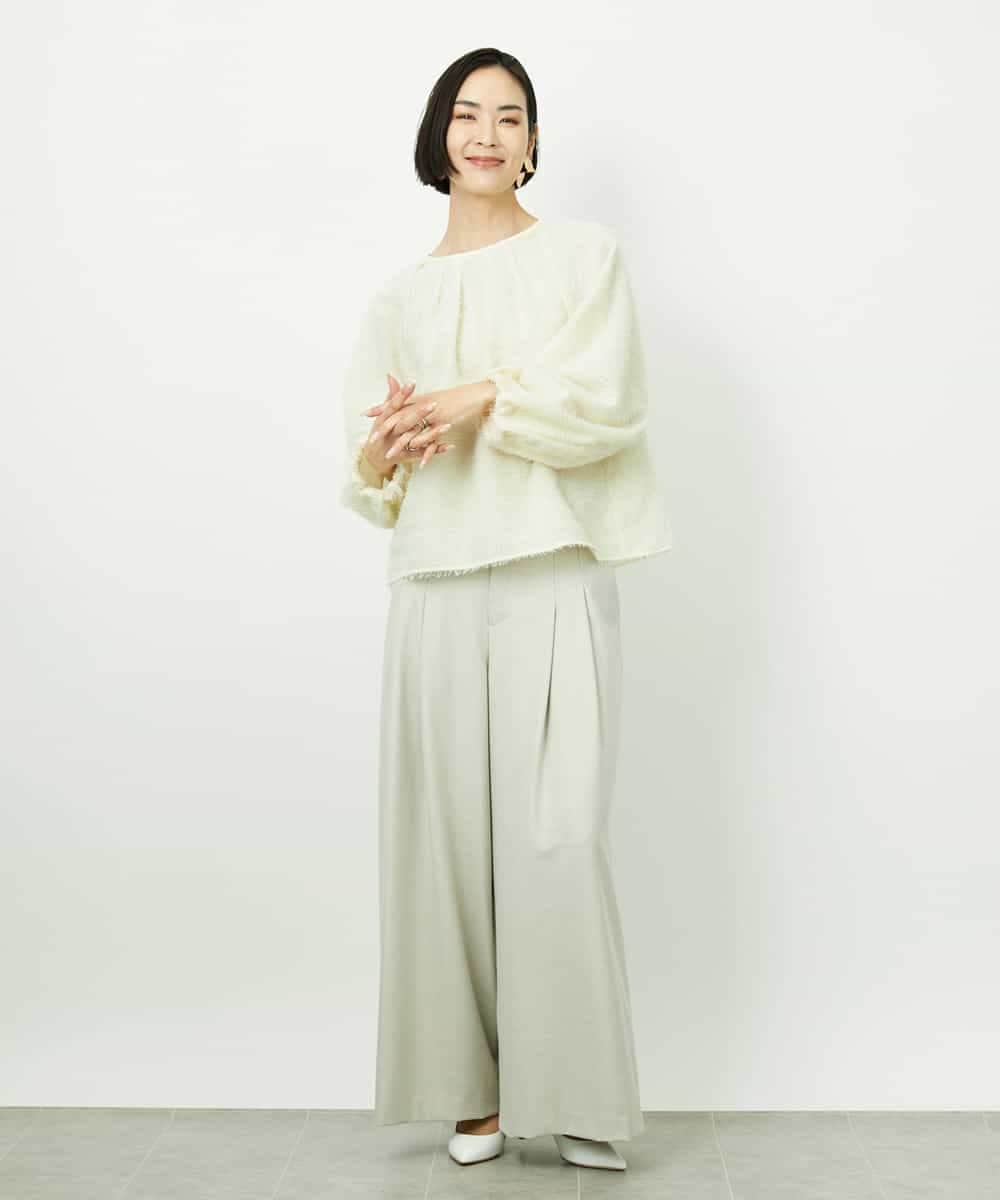 FMBDD03220 MICHEL KLEIN(ミッシェルクラン) [セットアップ対応]袖ボリュームブラウス ブラック
