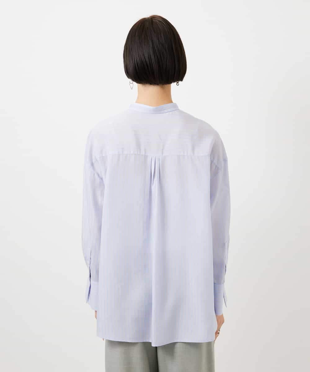 FMBDD05250 MICHEL KLEIN(ミッシェルクラン) テンセルドビー細ボウタイブラウス ライトブルー