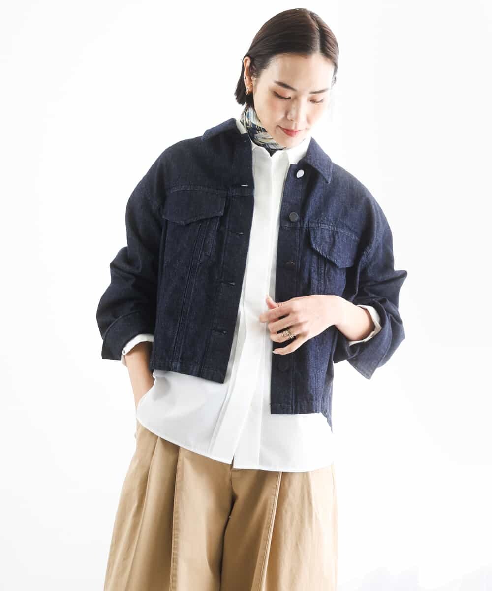 FMBGD03220 MICHEL KLEIN(ミッシェルクラン) オーバーサイズシャンブレーシャツ ホワイト
