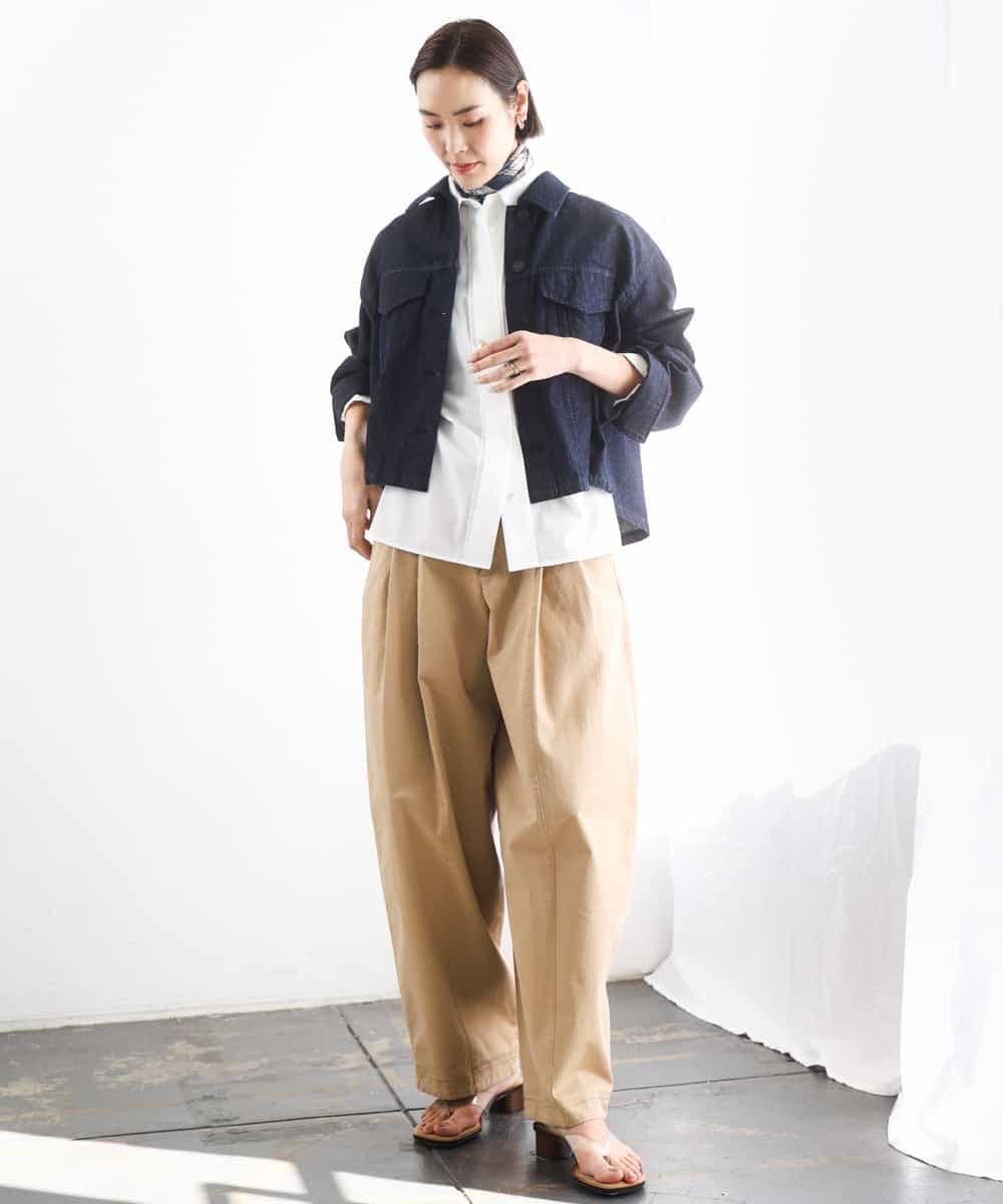 FMBGD03220 MICHEL KLEIN(ミッシェルクラン) オーバーサイズシャンブレーシャツ ホワイト