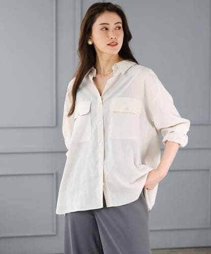 FMBGD06230 MICHEL KLEIN シアーツイルオーバーシャツ