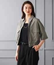 FMBGD12290 MICHEL KLEIN(ミッシェルクラン) [セットアップ対応]ダブルポケットシャツブルゾン カーキ