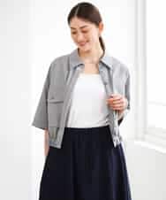 FMBGD12290 MICHEL KLEIN(ミッシェルクラン) [セットアップ対応]ダブルポケットシャツブルゾン カーキ