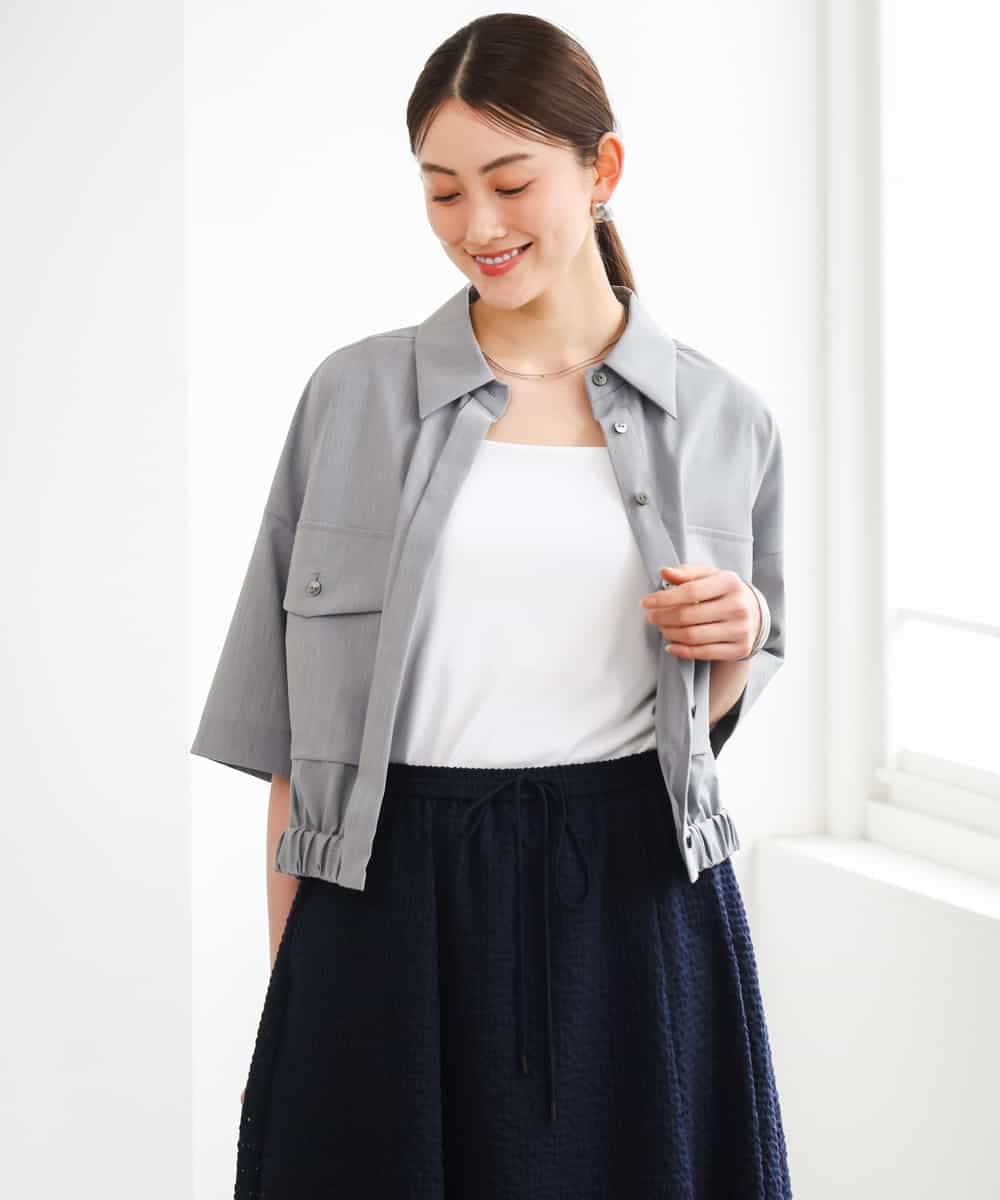 FMBGD12290 MICHEL KLEIN(ミッシェルクラン) [セットアップ対応]ダブルポケットシャツブルゾン カーキ