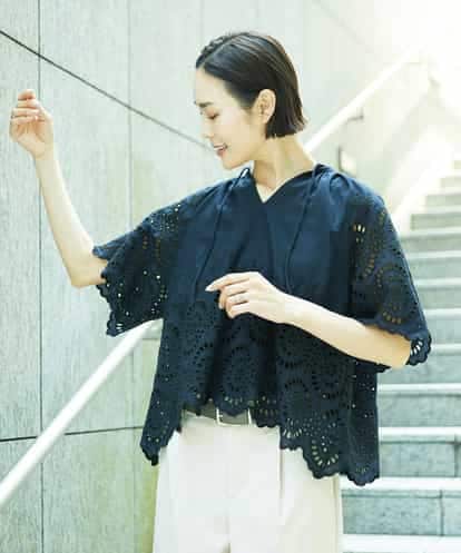 FMBGF08260 MICHEL KLEIN スカラップレースブラウス