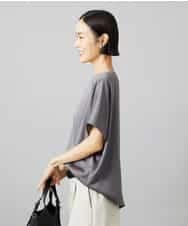 FMBHD02170 MICHEL KLEIN(ミッシェルクラン) [セットアップ対応]Vネックサテンオーバーブラウス ベージュ