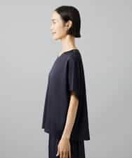 FMBHD02170 MICHEL KLEIN(ミッシェルクラン) [セットアップ対応]Vネックサテンオーバーブラウス ベージュ