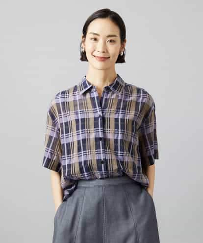 FMBHD06240 MICHEL KLEIN シアーチェックシャツ