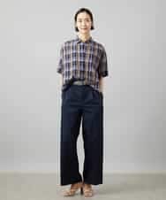 FMBHD06240 MICHEL KLEIN(ミッシェルクラン) シアーチェックシャツ パープル