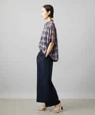 FMBHD06240 MICHEL KLEIN(ミッシェルクラン) シアーチェックシャツ パープル