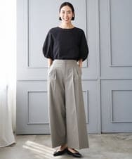 FMBID09230 MICHEL KLEIN(ミッシェルクラン) パフスリーブブラウス ライトブルー