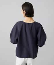 FMBID09230 MICHEL KLEIN(ミッシェルクラン) パフスリーブブラウス ライトブルー