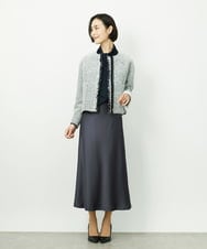FMDDD02430 MICHEL KLEIN(ミッシェルクラン) [セットアップ対応]ファンシーツイードノーカラージャケット グレー
