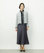FMDDD02430 MICHEL KLEIN(ミッシェルクラン) [セットアップ対応]ファンシーツイードノーカラージャケット グレー