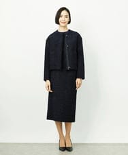 FMDDD02430 MICHEL KLEIN(ミッシェルクラン) [セットアップ対応]ファンシーツイードノーカラージャケット グレー