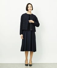 FMDDD02430 MICHEL KLEIN(ミッシェルクラン) [セットアップ対応]ファンシーツイードノーカラージャケット グレー