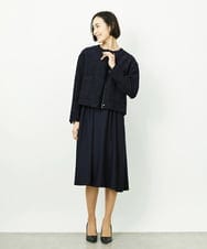 FMDDD02430 MICHEL KLEIN(ミッシェルクラン) [セットアップ対応]ファンシーツイードノーカラージャケット グレー