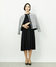 FMDDD02430 MICHEL KLEIN(ミッシェルクラン) [セットアップ対応]ファンシーツイードノーカラージャケット グレー