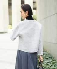 FMDDD02430 MICHEL KLEIN(ミッシェルクラン) [セットアップ対応]ファンシーツイードノーカラージャケット グレー