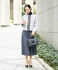 FMDDD02430 MICHEL KLEIN(ミッシェルクラン) [セットアップ対応]ファンシーツイードノーカラージャケット グレー
