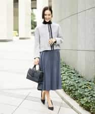 FMDDD02430 MICHEL KLEIN(ミッシェルクラン) [セットアップ対応]ファンシーツイードノーカラージャケット グレー