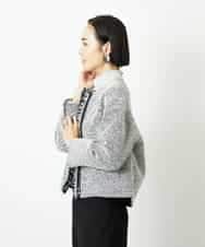 FMDDD02430 MICHEL KLEIN(ミッシェルクラン) [セットアップ対応]ファンシーツイードノーカラージャケット グレー