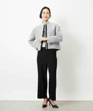 FMDDD02430 MICHEL KLEIN(ミッシェルクラン) [セットアップ対応]ファンシーツイードノーカラージャケット グレー