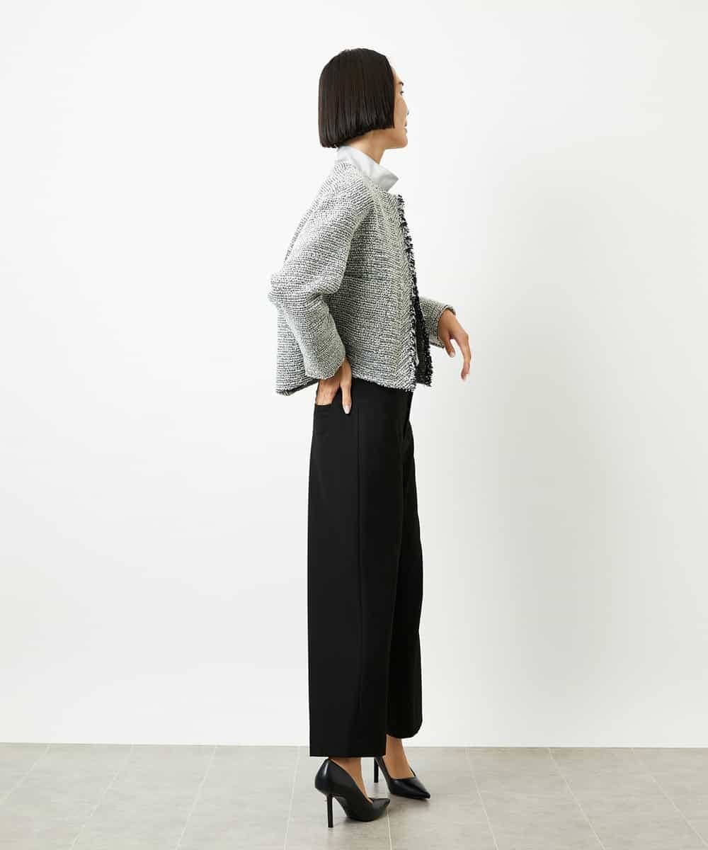 FMDDD02430 MICHEL KLEIN(ミッシェルクラン) [セットアップ対応]ファンシーツイードノーカラージャケット グレー