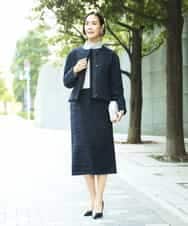 FMDDD02430 MICHEL KLEIN(ミッシェルクラン) [セットアップ対応]ファンシーツイードノーカラージャケット グレー