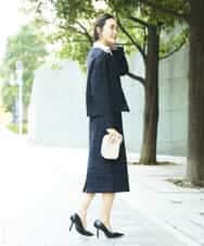 FMDDD02430 MICHEL KLEIN(ミッシェルクラン) [セットアップ対応]ファンシーツイードノーカラージャケット グレー