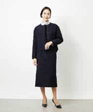 FMDDD02430 MICHEL KLEIN(ミッシェルクラン) [セットアップ対応]ファンシーツイードノーカラージャケット グレー
