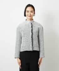 FMDDD02430 MICHEL KLEIN(ミッシェルクラン) [セットアップ対応]ファンシーツイードノーカラージャケット グレー
