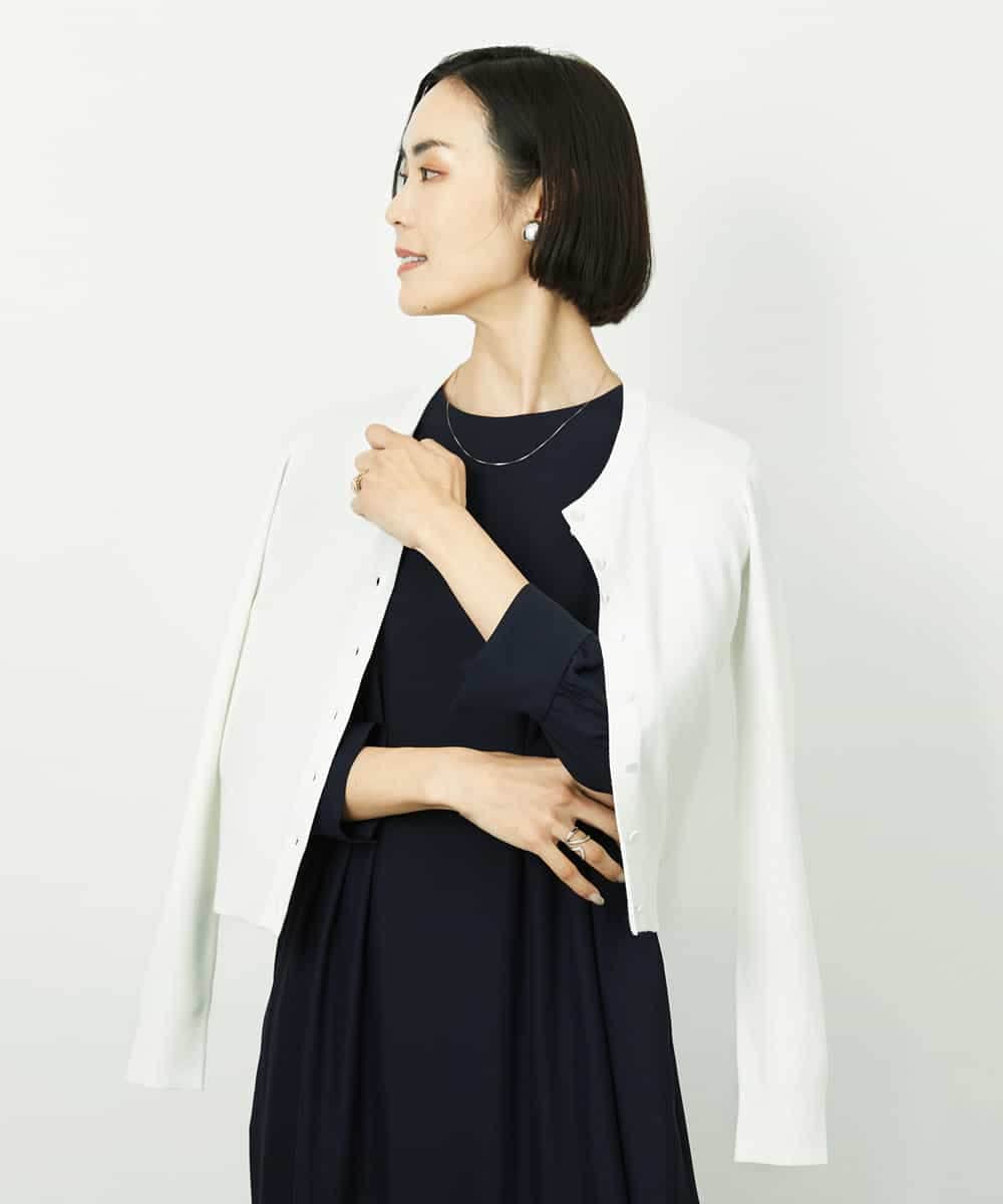 FMEDD08400 MICHEL KLEIN(ミッシェルクラン) [オケージョン/セレモニー]ドレープワンピース ネイビー