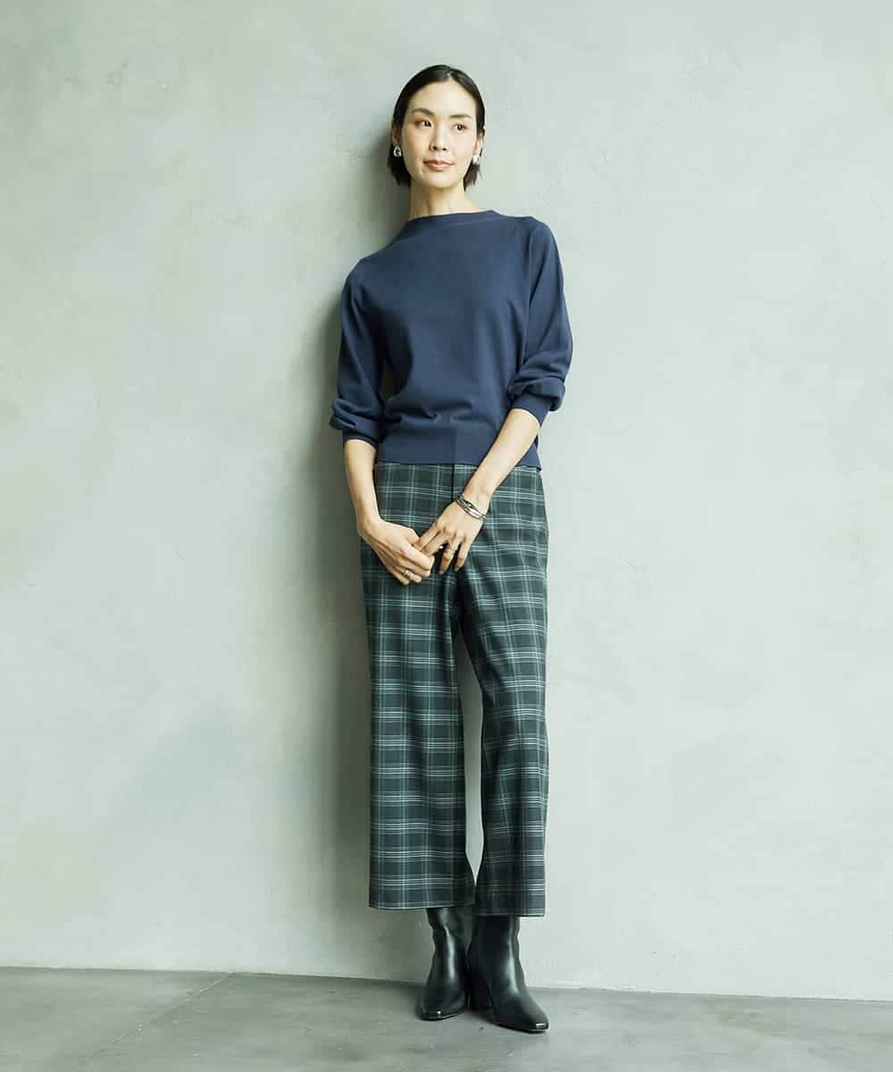 FMFAD15190 MICHEL KLEIN(ミッシェルクラン) ホールガーメント(R)ボトルネックニット ネイビー
